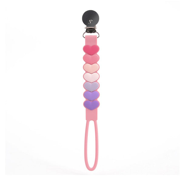 Loulou Lollipop Beadless Pacifier Clip - Sweetheart Pink