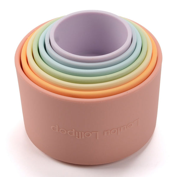 Loulou Lollipop Silicone Stacking Cups - Rainbow