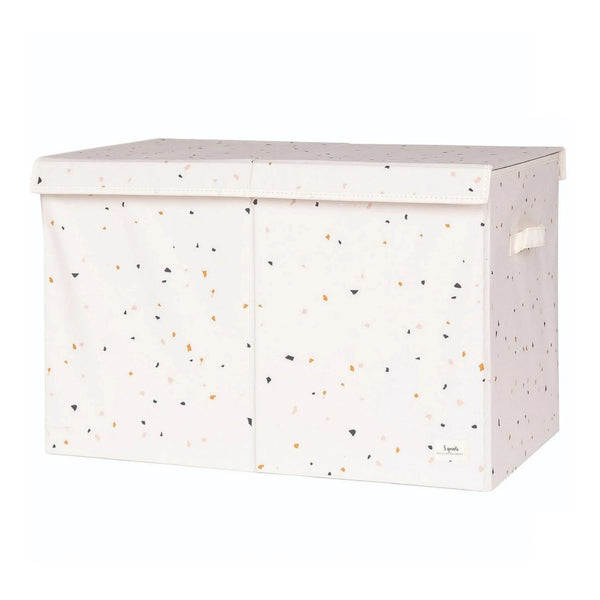 3 Sprouts Recycled Fabric Folding Storage Chest - Cream Terazzo