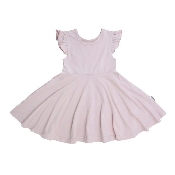 Belan.J Ruffled Sleeves Twirl Dress - Dusty Pink (12-18 Months)