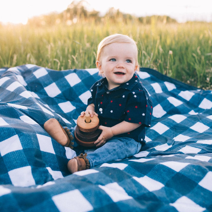 Little Unicorn 5 x 5 feet Outdoor Blanket - Chroma Rugby Stripe