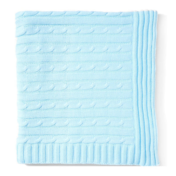 Baby Mode Cotton Cable Knit Blanket - Blue