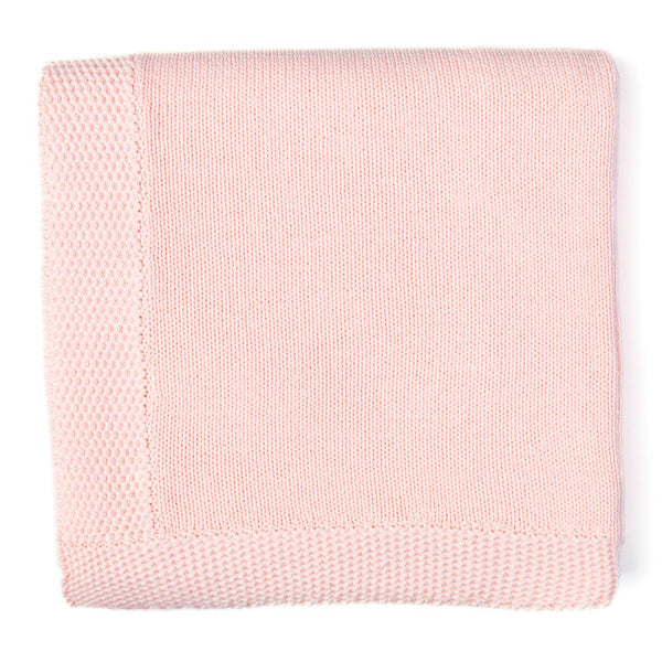 Baby Mode Signature Knit Blanket with Border - Pink