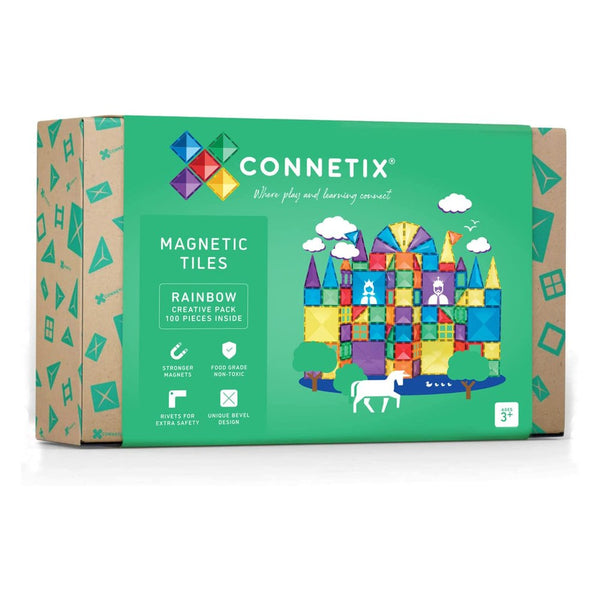 Connetix 100-Piece Magnetic Tiles Creative Pack - Rainbow