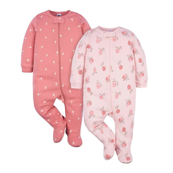 Gerber Childrenswear 2-Pack Sleep N Play Sleepers - Pink (Newborn)