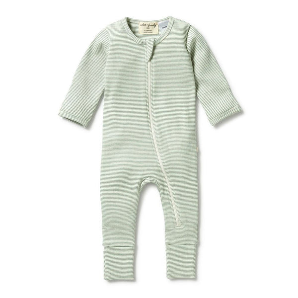 Wilson+Frenchy Organic Cotton Zipsuit with Feet - Deep Sea (6-12 Months, 8-10 Kg)
