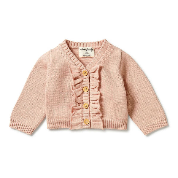 Wilson+Frenchy Knitted Ruffle Cardigan - Rose (3-6 Months, 6-8 Kg)
