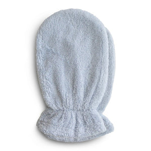 Mushie 2-Pack Organic Cotton Bath Mitts Baby Blue