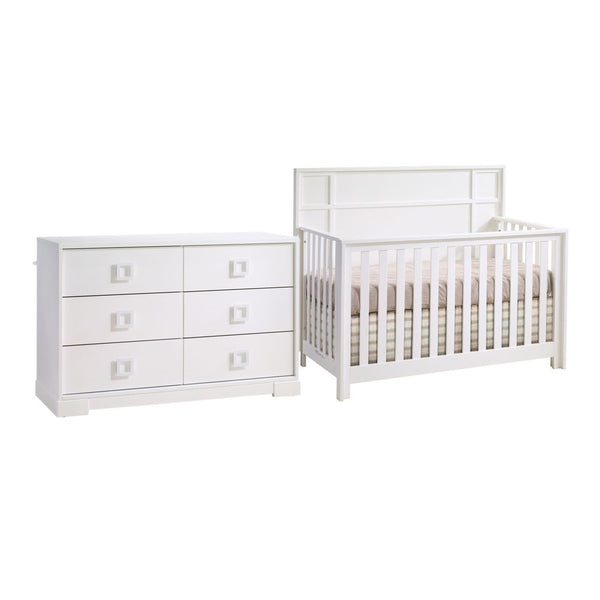 NEST 2-Piece Lello Crib and Double Dresser Set - White (Floor Model)