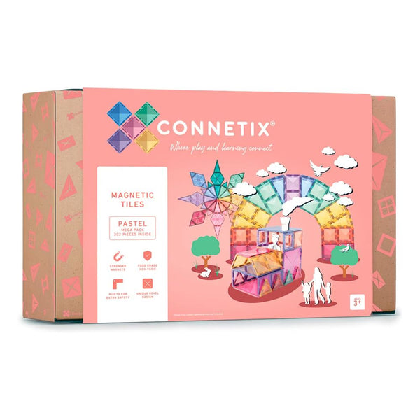 Connetix 202-piece Magnetic Tiles Mega Pack - Pastel