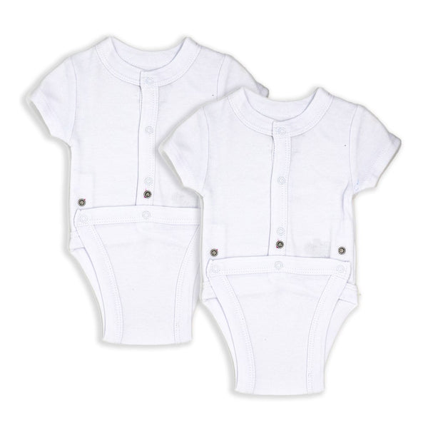 Necessities by TenderTyme 2-Pack Diaper Vests - White (Preemie, Up to 7 lbs)
