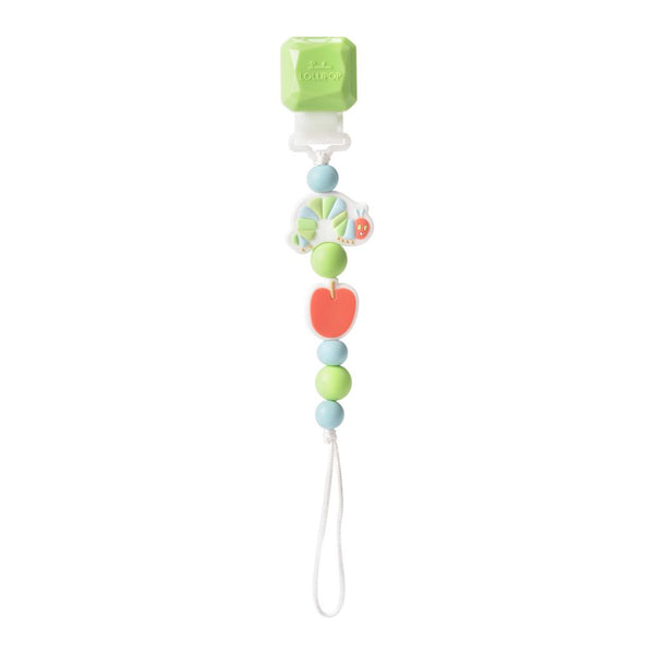 LouLou Lollipop Eric Carle Collection Beaded Pacifier Clip Set - Darling Caterpillar