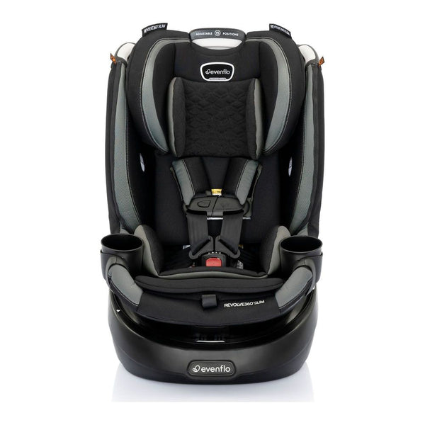 Evenflo Revolve360 Slim 2-In-1 Rotational Convertible Car Seat with Quick Clean Cover - Black & Gray