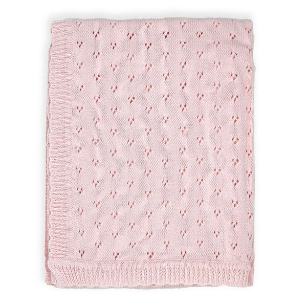 Baby Mode Pointelle Knit Blanket - Blush Pink