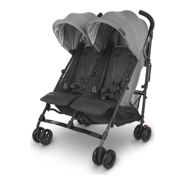 UPPAbaby G-Link V2 Double Stroller - Greyson (Charcoal Melange with Carbon Chassis) (83670) (Open Box)
