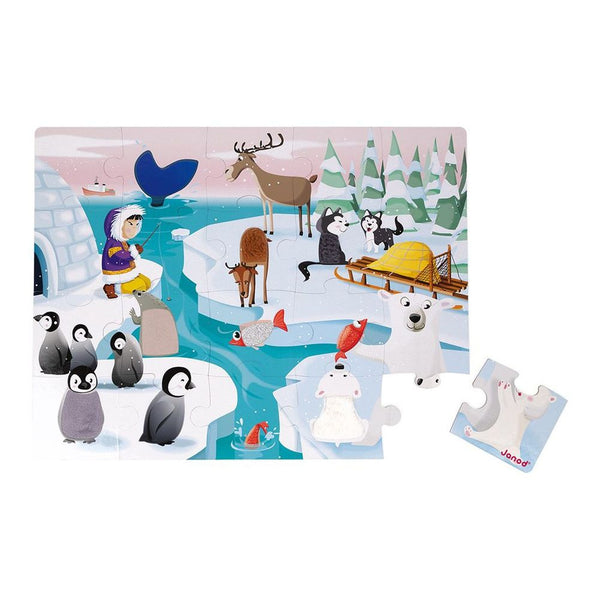 Janod 20-Piece Tactile Puzzle - Life on the Ice