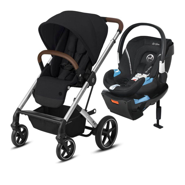 CYBEX Balios S LUX and Aton 2 with SensorSafe 3.0 Travel System - Deep Black/Lavastone Black