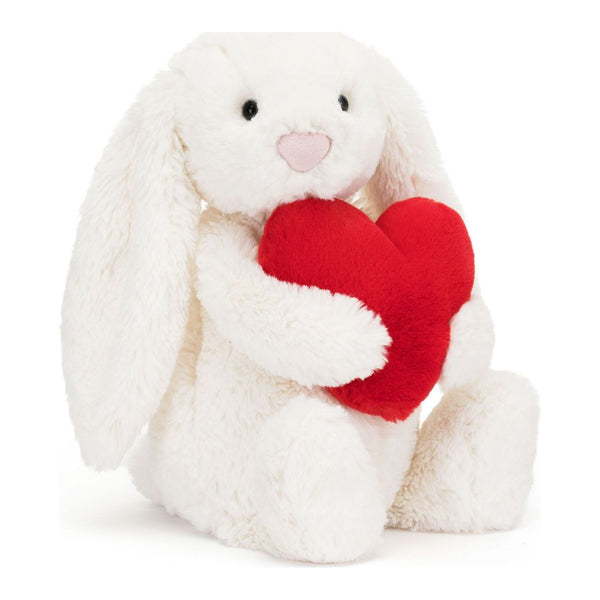 Jellycat Bashful Bunny Plush Toy - Red Love Heart Bunny (Medium, 12 inch)