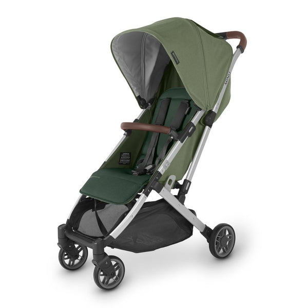 UPPAbaby Minu V2 Lightweight Stroller - Emelia (Sage Green on Silver Frame with Chestnut Leather) (85300) (Open Box)