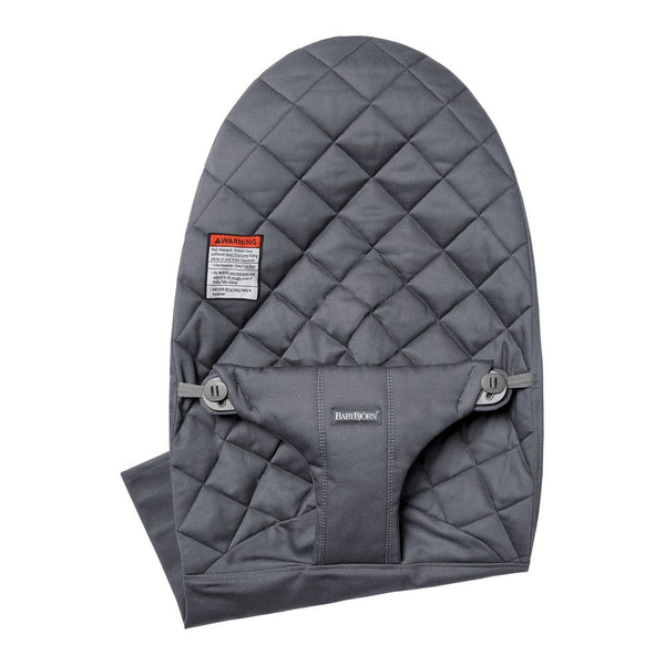 BabyBjorn Fabric Seat for Bouncer Bliss - Classic Cotton Quilt, Anthracite (85307) (Open Box)