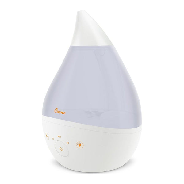 Crane Drop 2.0 4-in-1 Cool Mist Humidifier with Aroma Tray and Sound - White