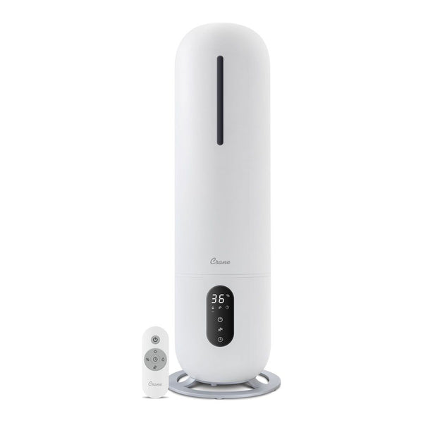 Crane Ultrasonic Cool Mist Tower Humidifier with Germicidal UV-A Light - White (2.0 Gallons)