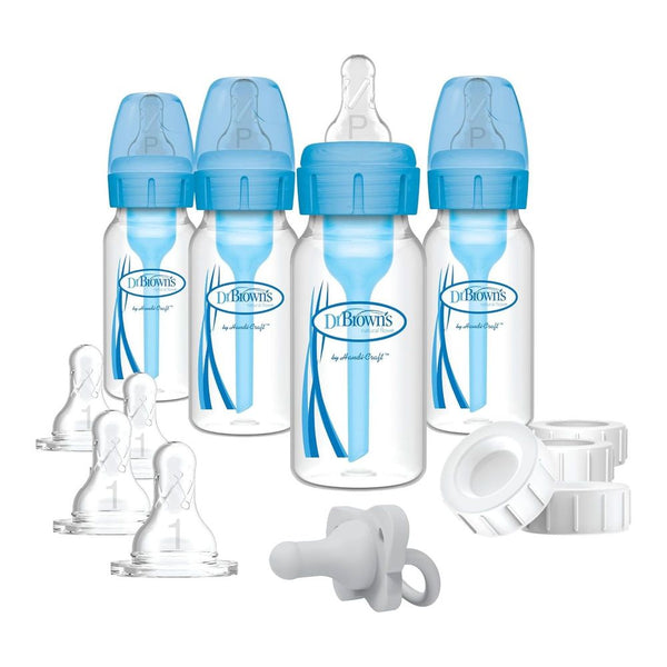 Dr. Brown's Anti-Colic Options+ Narrow Breast to Bottle Set - Blue