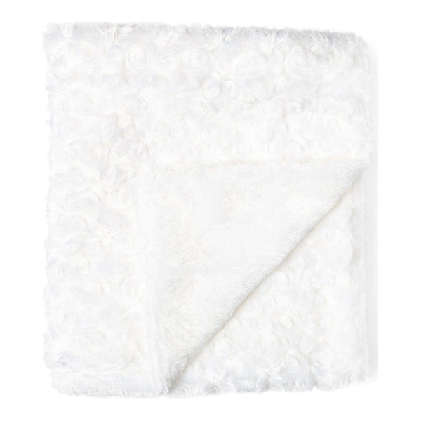 Baby Mode Signature Curly Plush Blanket - White
