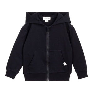 Miles the Label Basics Organic Cotton French Terry Zip-Up Hoodie Black 9 Months (16-19 lbs)