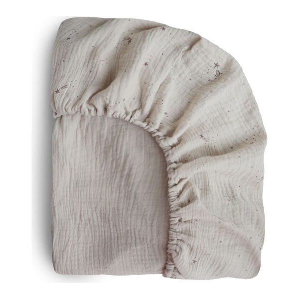 Mushie Extra Soft Cotton Muslin Crib Sheet - Falling Stars (87081) (Open Box)