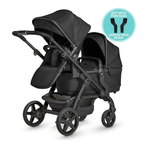 Silver Cross Wave Stroller and Car Seat Adapter Bundle - Onyx (GWP Adapter Valued at $56)