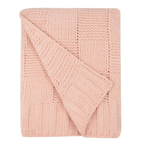 Living Textiles Chenille Blanket Pink Checkered