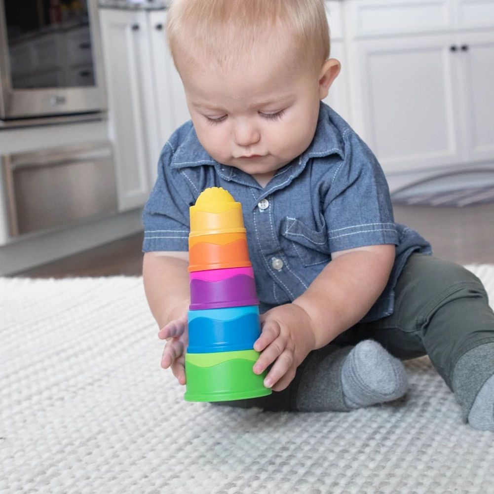 Dimpl Stack Toy Fat Brain Toys Dimpl Stack Sensory Infant Toy – Dear-Born Baby