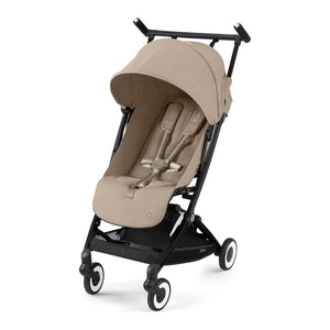Cybex Libelle 2 Ultra Compact Stroller Almond Beige on Black Frame