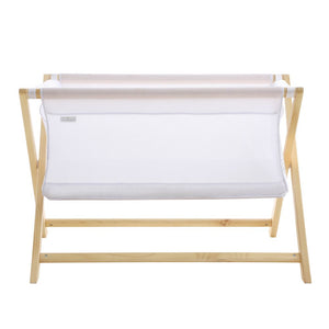 BreathableBaby Breathable Mesh Portable Bassinet - White/Beech (93508) (Floor Model) Default Title