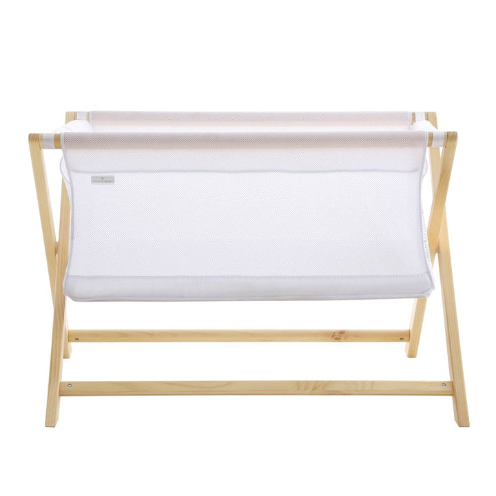 BreathableBaby Breathable Mesh Portable Bassinet - White/Beech (93508) (Floor Model) Default Title