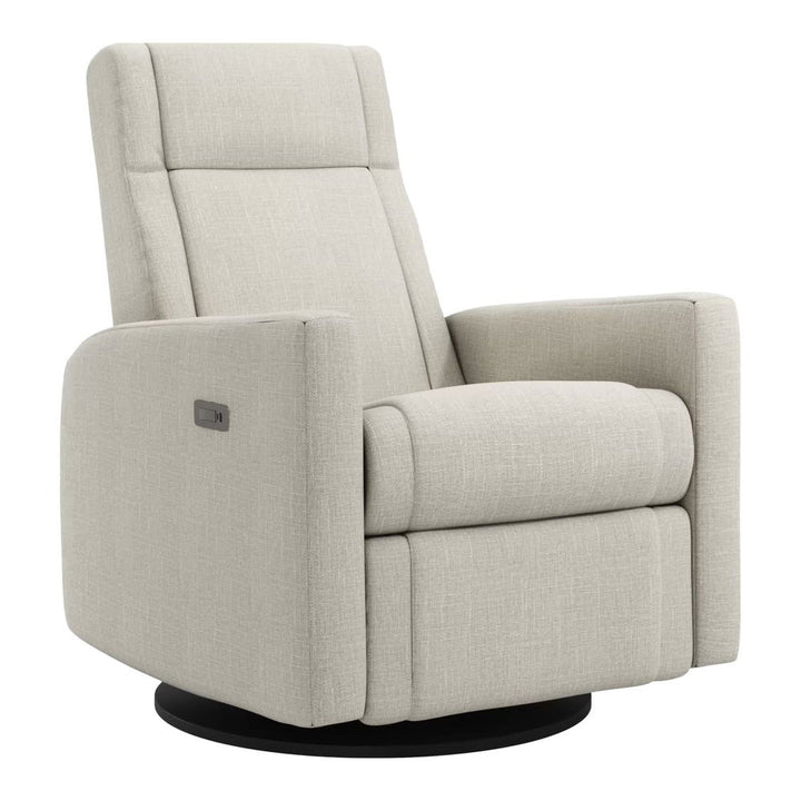 Jaymar NELLY Motorised Upholstered Swivel Glider & Recliner with Footrest Nubia Ivory