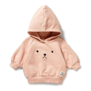 Wilson+Frenchy Tiny Bloom Organic Terry Hooded Sweatshirt Blush Pink 0-3 Months