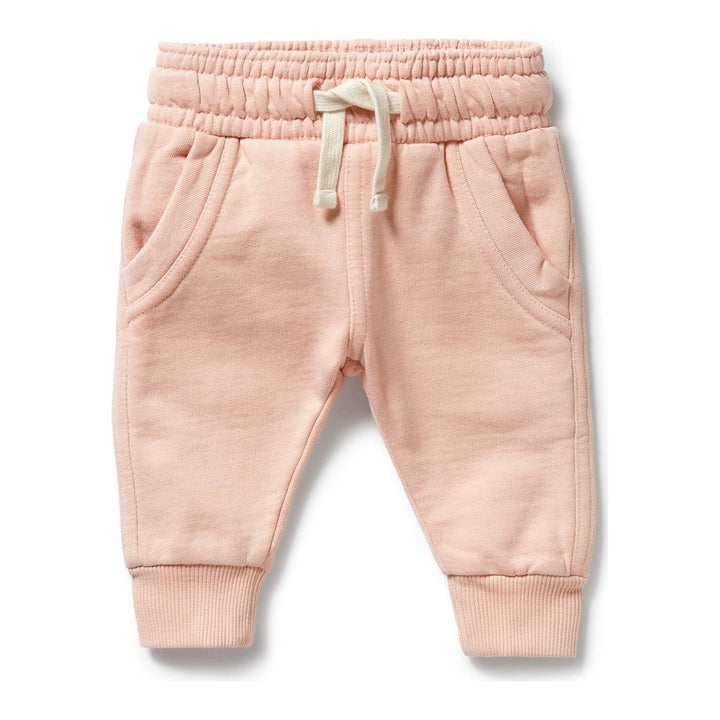 Wilson+Frenchy Tiny Bloom Organic Terry Sweat Pants Blush Pink 6-12 Months