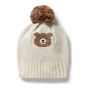Wilson+Frenchy Organic Knitted Jacquard Hat Beary Cute SM (0-3 Months)