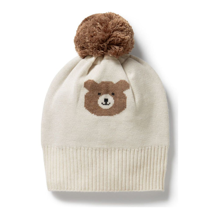 Wilson+Frenchy Organic Knitted Jacquard Hat Beary Cute MD (3-6 Months)