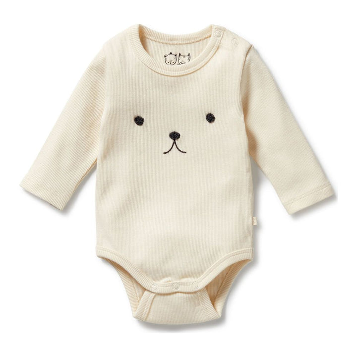 Wilson+Frenchy Organic Rib Long-Sleeved Bodysuit - Buttermilk 3-6 Months