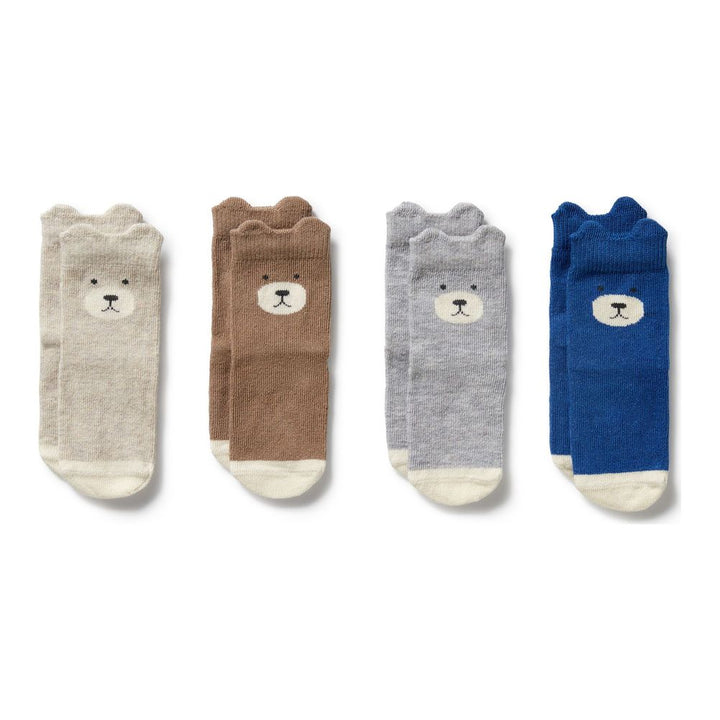 Wilson+Frenchy 4-Pack Organic Baby Socks Set Winter Forest 3-6 Months