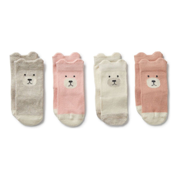 Wilson+Frenchy 4-Pack Organic Baby Socks Set Tiny Bloom 3-6 Months