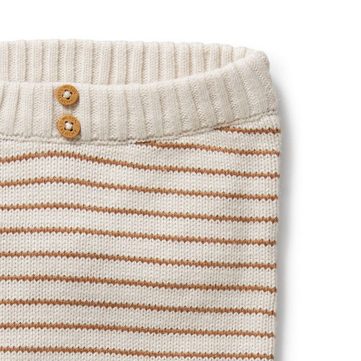 Wilson+Frenchy Organic Knitted Striped Legging - Cinnamon