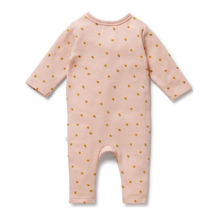 Wilson+Frenchy Organic Waffle Ruffle Zipsuit - Little Fleur
