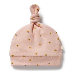 Wilson+Frenchy Organic Waffle Knot Hat - Little Fleur XS (Newborn)