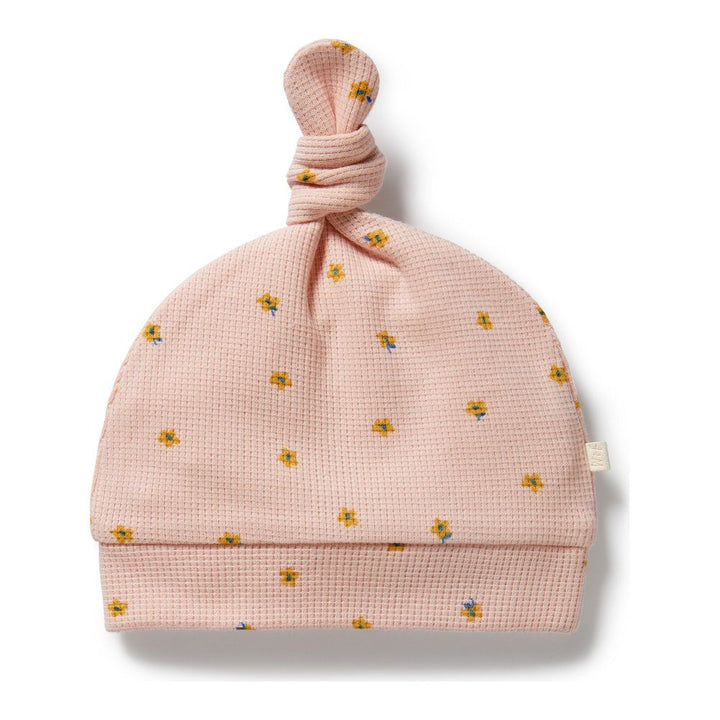 Wilson+Frenchy Organic Waffle Knot Hat - Little Fleur XS (Newborn)