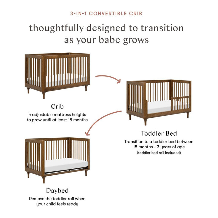 Babyletto Lolly 3-in-1 Convertible Crib with Toddler Bed Conversion Kit