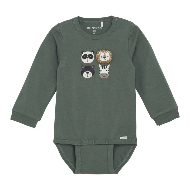 Minymo Long-Sleeve Bodysuit - Dark Forest Newborn
